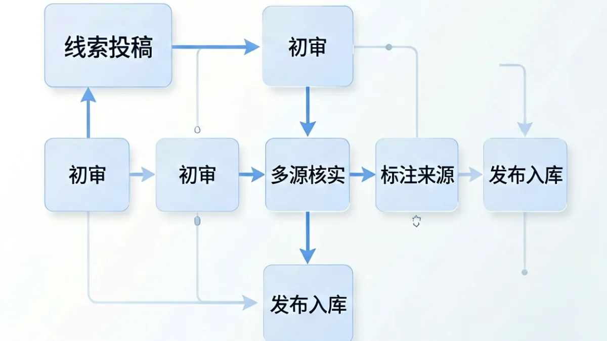 黑料社区内容核实流程示意图展示从线索投稿到条目发布的多个审核环节