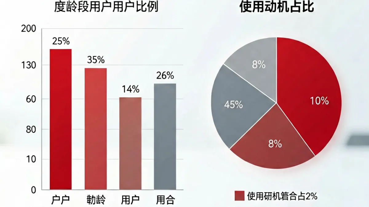 黑料社区用户年龄与使用动机分布图，展示18至35岁主力人群及娱乐、风险规避、情绪宣泄三类动机