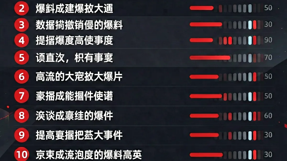 黑料社区热度榜单封面图，展示多条热议爆料事件排名列表界面截图